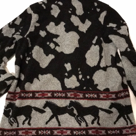 Western fleece jacket button up with pockets - Picture 2 of 3